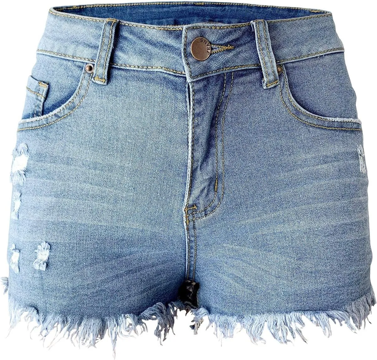 Aodrusa Womens Ripped Denim Shorts Mid Rise Body Enhancing Curvy Cutoff Distressed Jeans