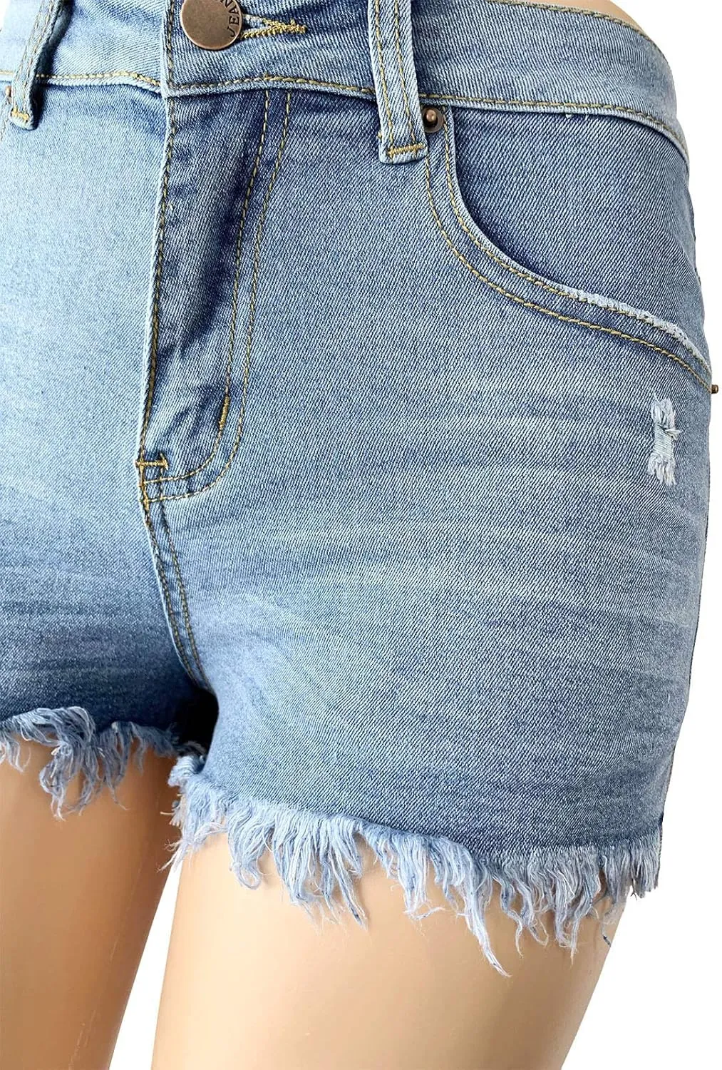 Aodrusa Womens Ripped Denim Shorts Mid Rise Body Enhancing Curvy Cutoff Distressed Jeans