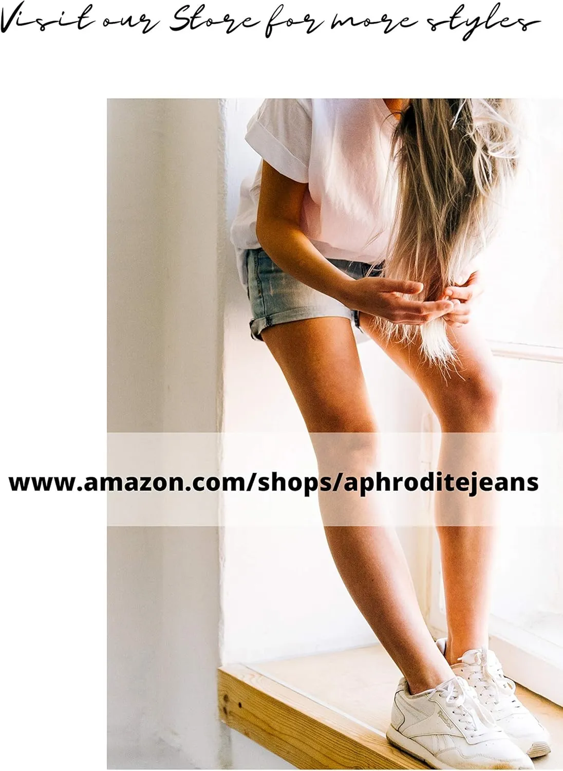 Aphrodite Ripped Denim Shorts for Women - Hand Sanding Distressed Casual Spring Summer Fashion Hot Pants Short Jeans