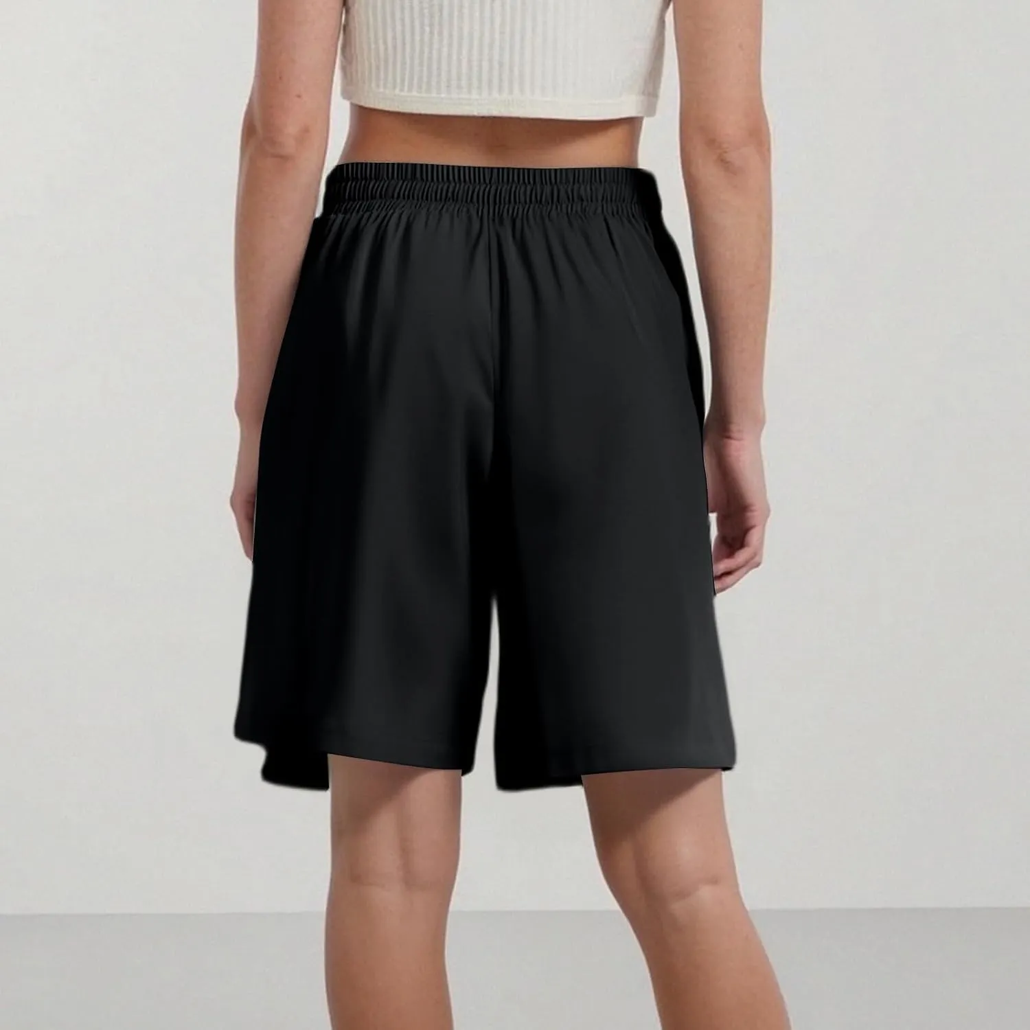 Athletic Shorts for Women Side Split Elastic High Waisted Quick Dry Workout Sporty Short with Pockets