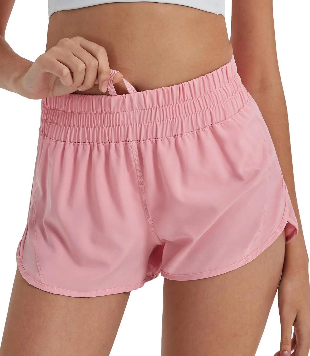 Attifall Running Shorts for Women,Women's Quick Dry Workout Sports Active Running Track Shorts with Elastic and Zip Pockets