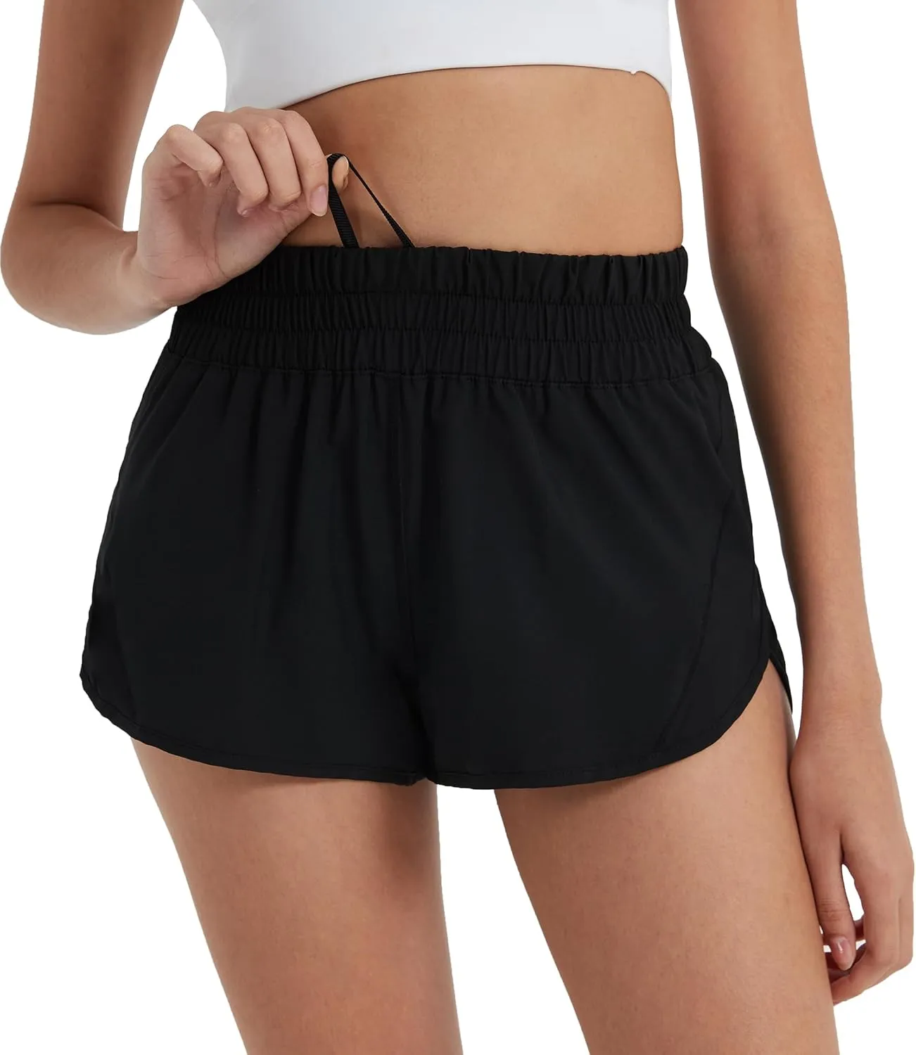 Attifall Running Shorts for Women,Women's Quick Dry Workout Sports Active Running Track Shorts with Elastic and Zip Pockets