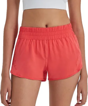 Attifall Running Shorts for Women,Women's Quick Dry Workout Sports Active Running Track Shorts with Elastic and Zip Pockets