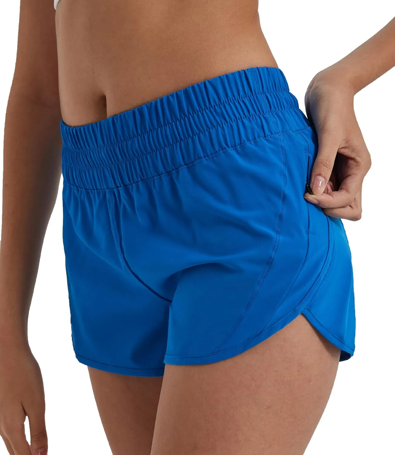 Attifall Running Shorts for Women,Women's Quick Dry Workout Sports Active Running Track Shorts with Elastic and Zip Pockets