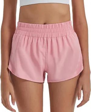 Attifall Running Shorts for Women,Women's Quick Dry Workout Sports Active Running Track Shorts with Elastic and Zip Pockets
