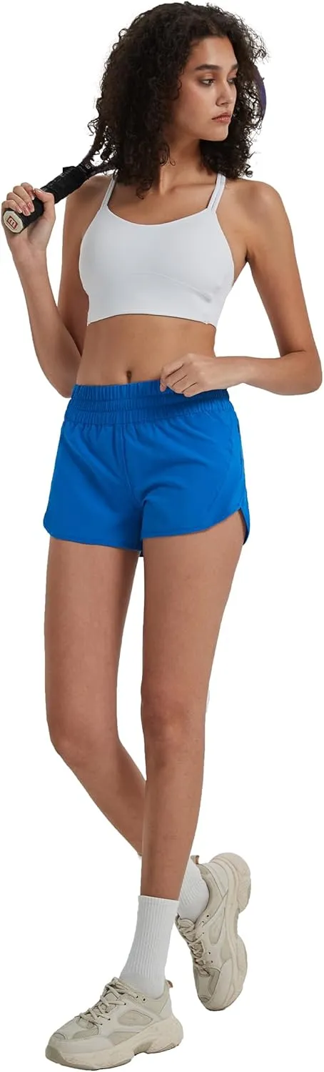 Attifall Running Shorts for Women,Women's Quick Dry Workout Sports Active Running Track Shorts with Elastic and Zip Pockets