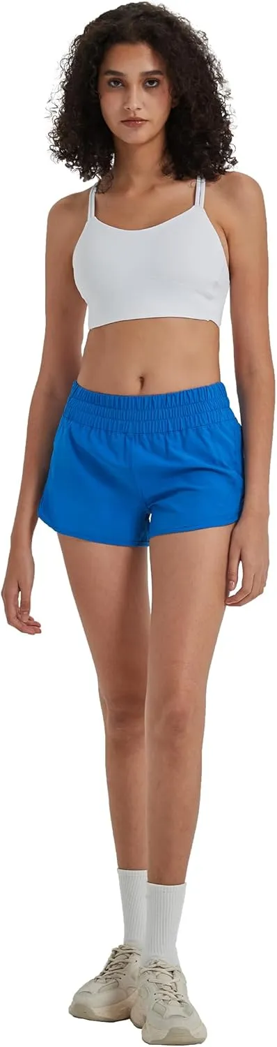 Attifall Running Shorts for Women,Women's Quick Dry Workout Sports Active Running Track Shorts with Elastic and Zip Pockets
