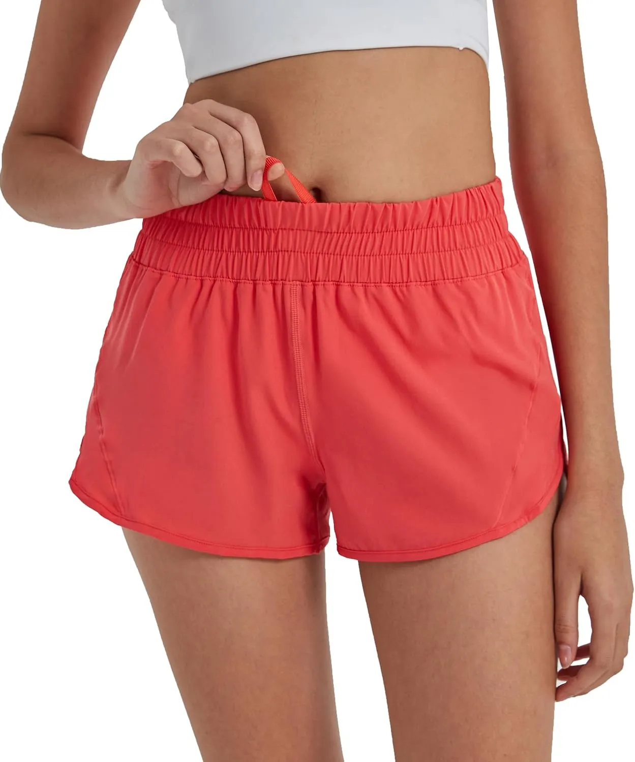 Attifall Running Shorts for Women,Women's Quick Dry Workout Sports Active Running Track Shorts with Elastic and Zip Pockets