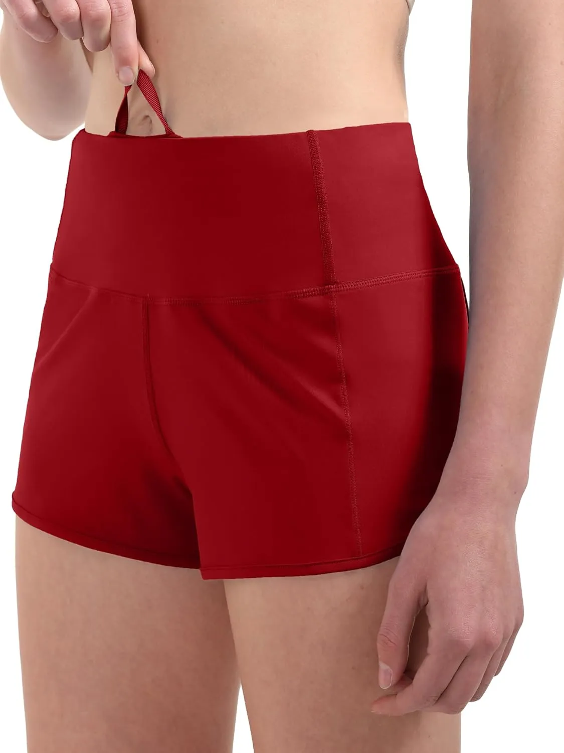 Aurefin Women's High Waisted Running Shorts with Liner,Quick Dry Athletic Gym Track Shorts with Zipper Pocket 2.5''