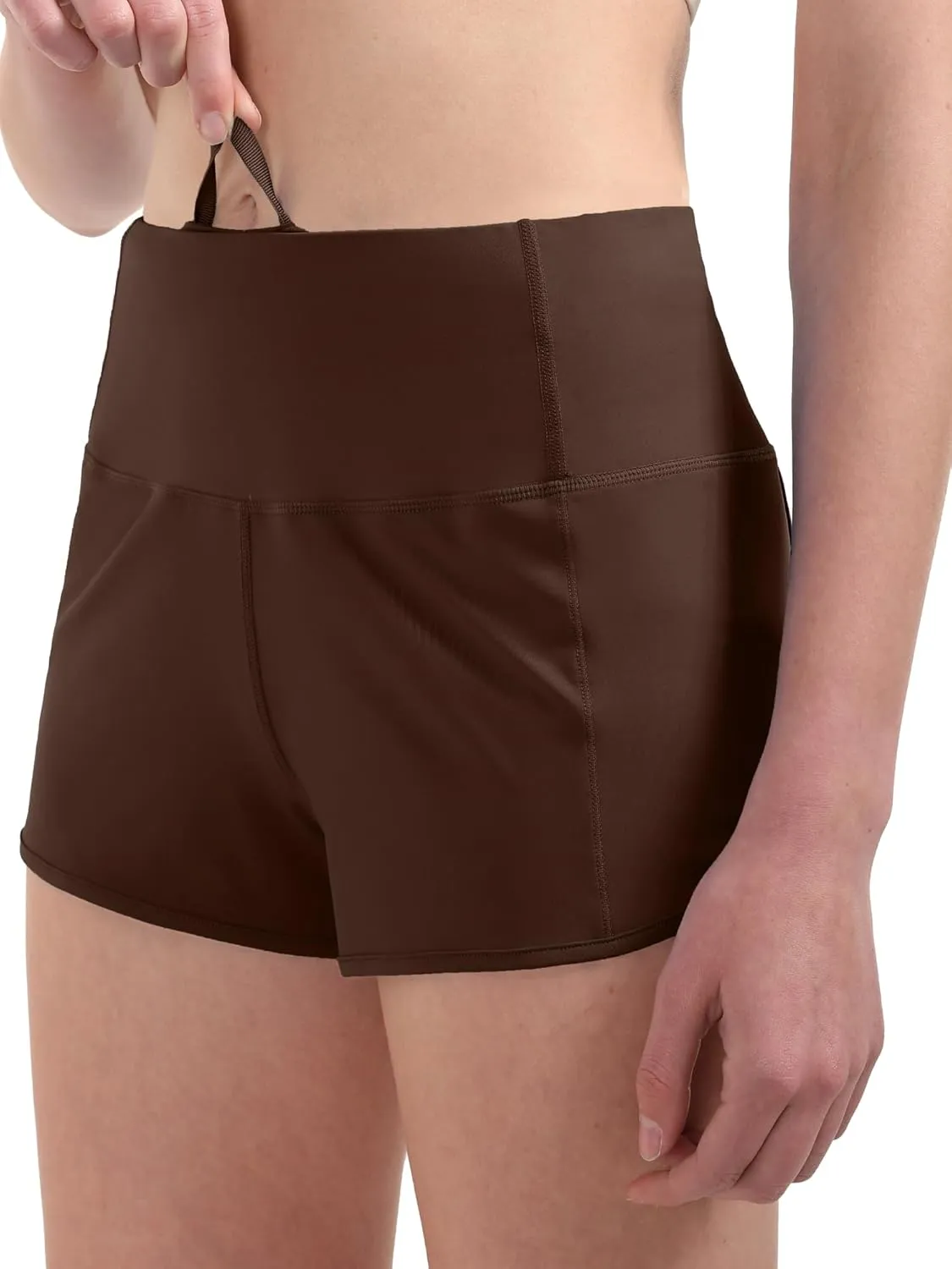 Aurefin Women's High Waisted Running Shorts with Liner,Quick Dry Athletic Gym Track Shorts with Zipper Pocket 2.5''