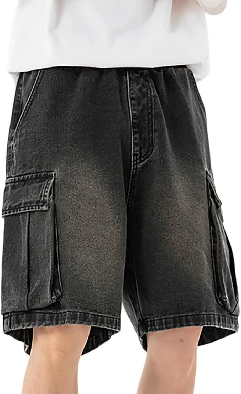 Baggy Jean Shorts for Men Casual Summer Loose Fit Y2K Hip Hop Skateboard Denim Shorts 2025 Trendy Streetwear