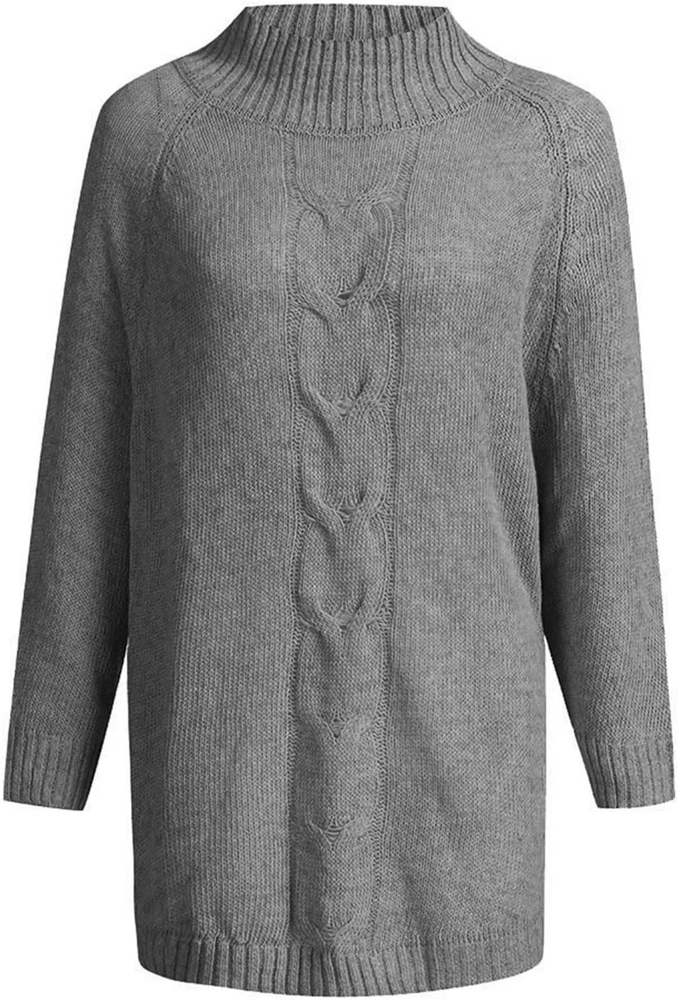 Batwing Sleeve Mock Neck Sweaters for Women Casual Cable Knitted Tops Fall Loose fit Jumper Pullovers for Going Out