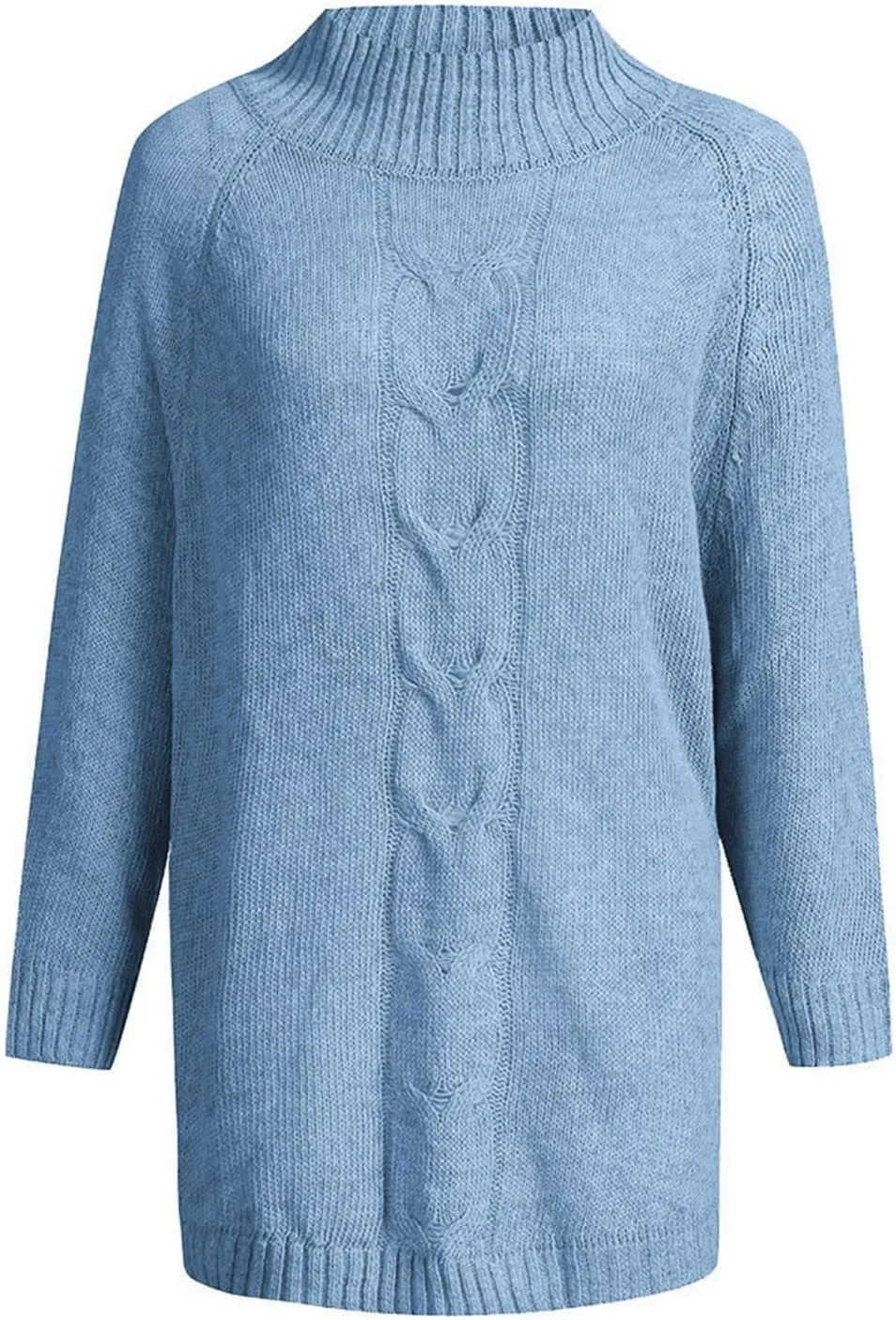 Batwing Sleeve Mock Neck Sweaters for Women Casual Cable Knitted Tops Fall Loose fit Jumper Pullovers for Going Out