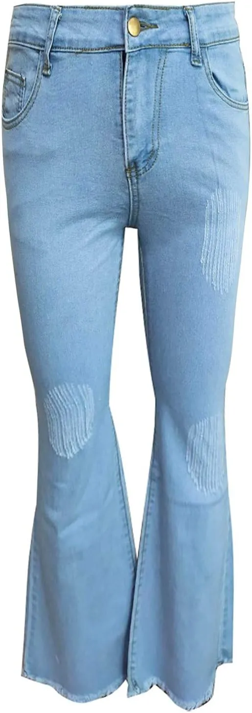 Bell Bottom Jeans for Wome High Rise Flare Jean Pants Retro Wide Leg Jeans Plus Size Denim Bootcut Pants
