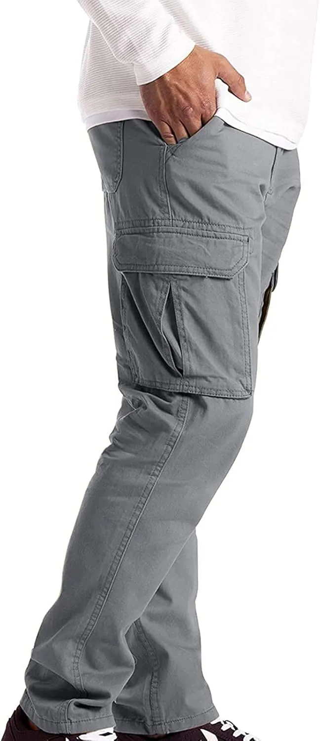Cargo Pants for Men,WUAI Mens Casual Workout Joggings Relaxed Fit Combat Cargo Chino Trousers with Pockets Elastic Waist