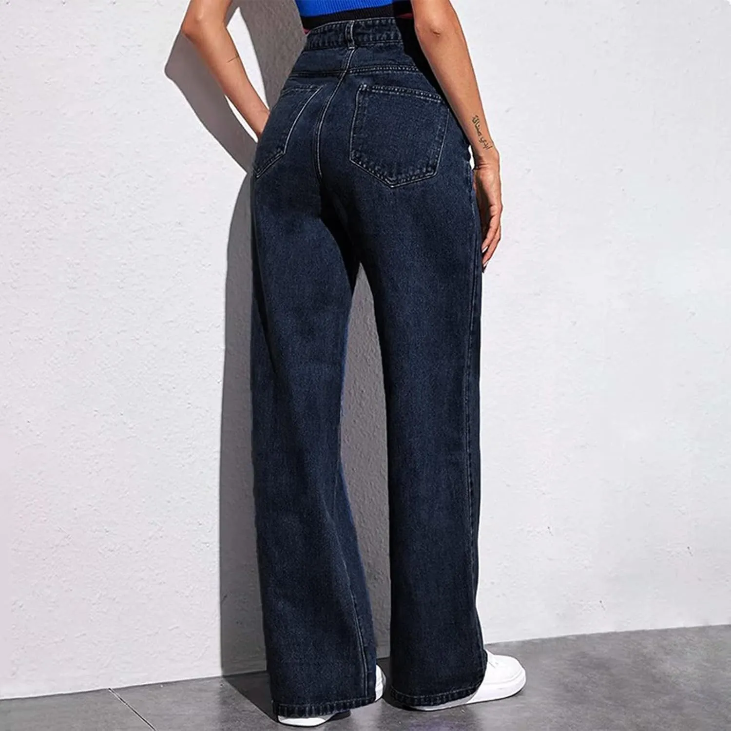 Casual Womens Jeans, Trendy Straight Leg Soft Lightweight Chic Womens Trousers