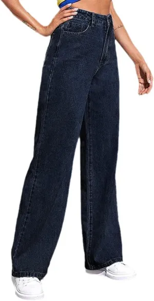 Casual Womens Jeans, Trendy Straight Leg Soft Lightweight Chic Womens Trousers