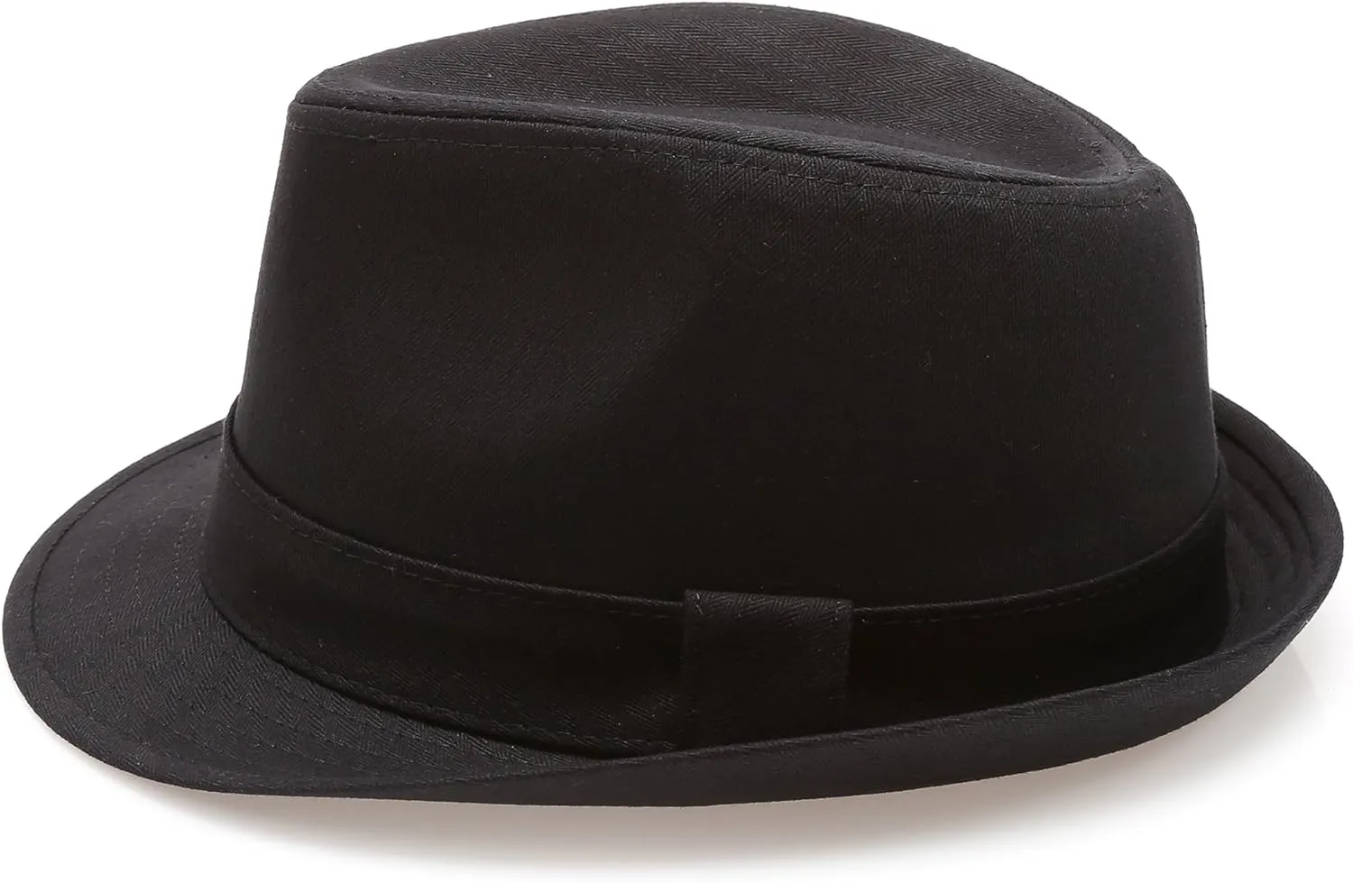 Classic Trilby Short Brim 100% Cotton Twill Fedora Hat with Band