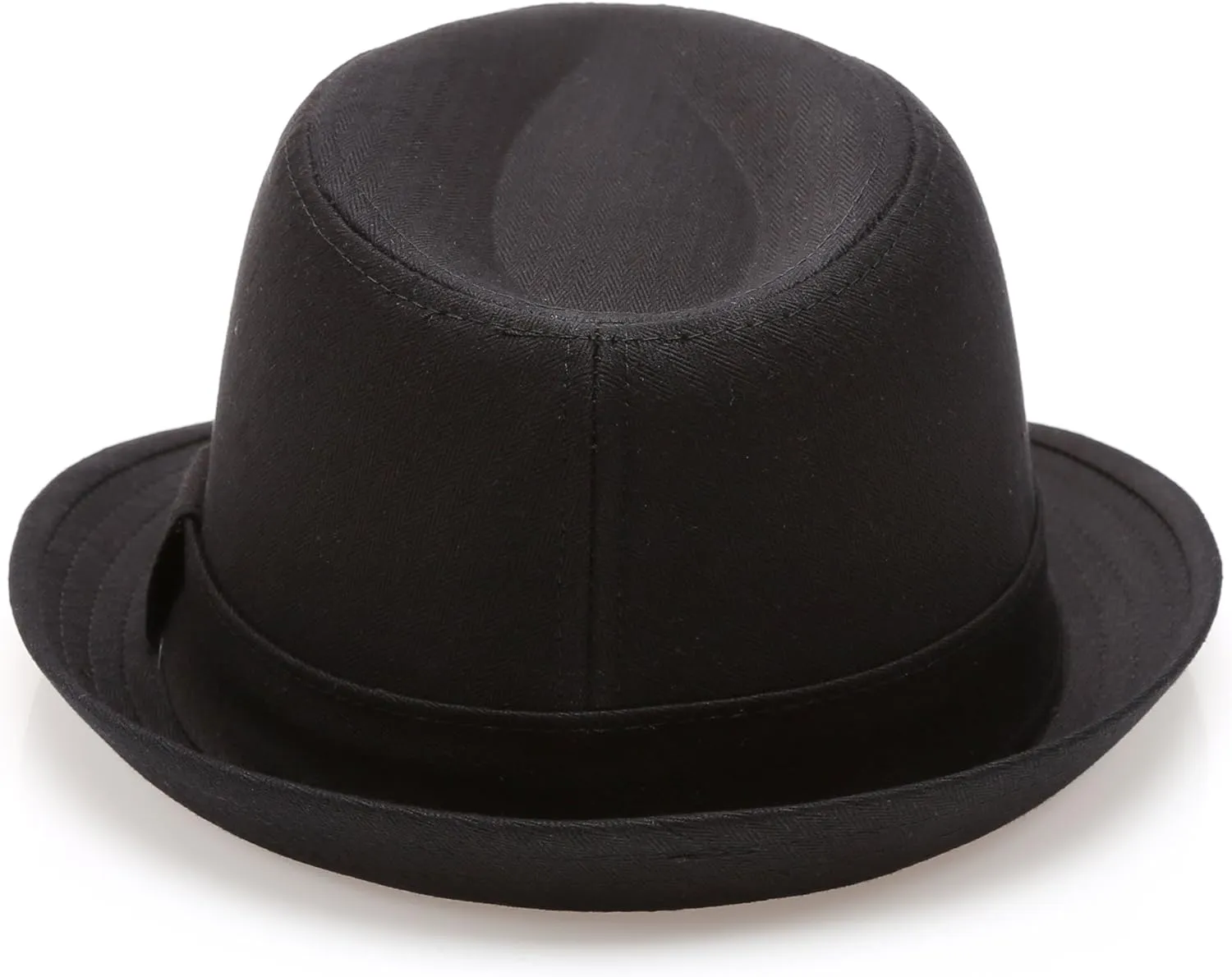 Classic Trilby Short Brim 100% Cotton Twill Fedora Hat with Band