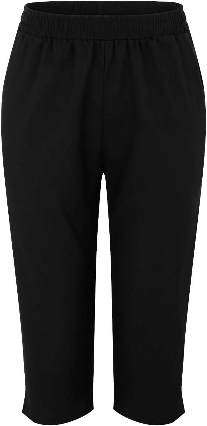 Cotton Linen Capri Shorts for Women's Summer Solid Comfy Wide Leg Short Pants Beach Vacation Cropped Trousers