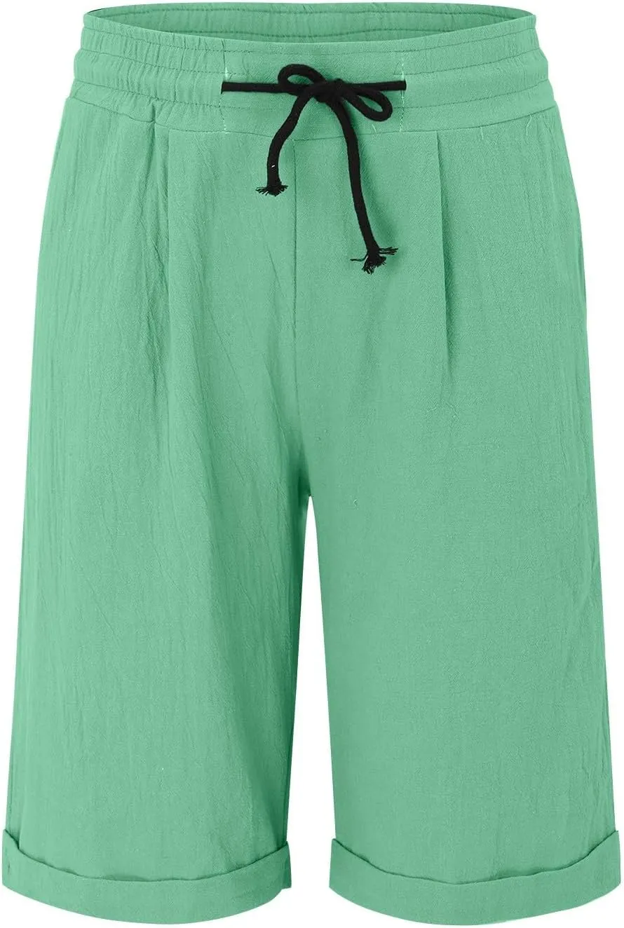 Cotton Linen Shorts Women's Athletic Shorts Causal Lightweight Quick Drying Shorts high Waisted Athletic Shorts Women