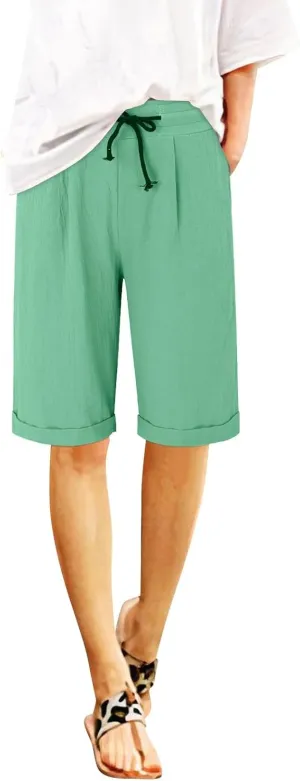Cotton Linen Shorts Women's Athletic Shorts Causal Lightweight Quick Drying Shorts high Waisted Athletic Shorts Women