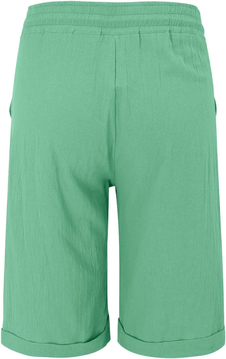 Cotton Linen Shorts Women's Athletic Shorts Causal Lightweight Quick Drying Shorts high Waisted Athletic Shorts Women