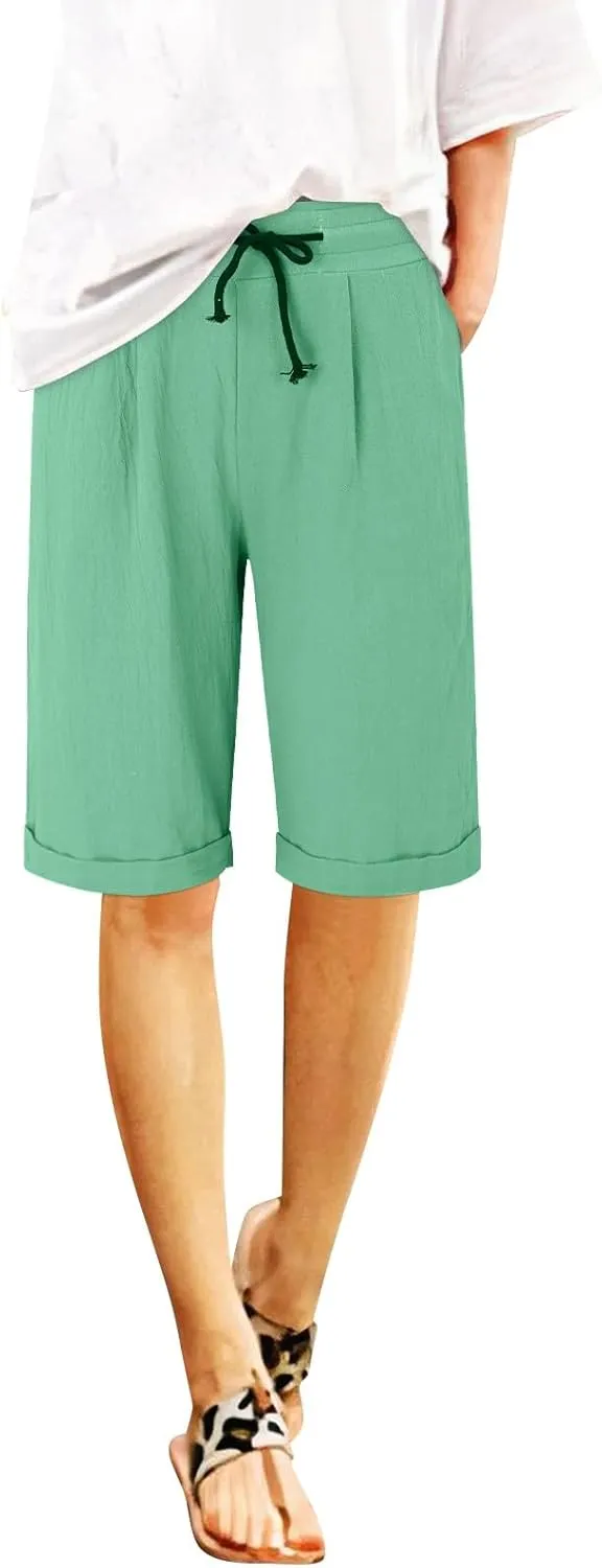 Cotton Linen Shorts Women's Athletic Shorts Causal Lightweight Quick Drying Shorts high Waisted Athletic Shorts Women