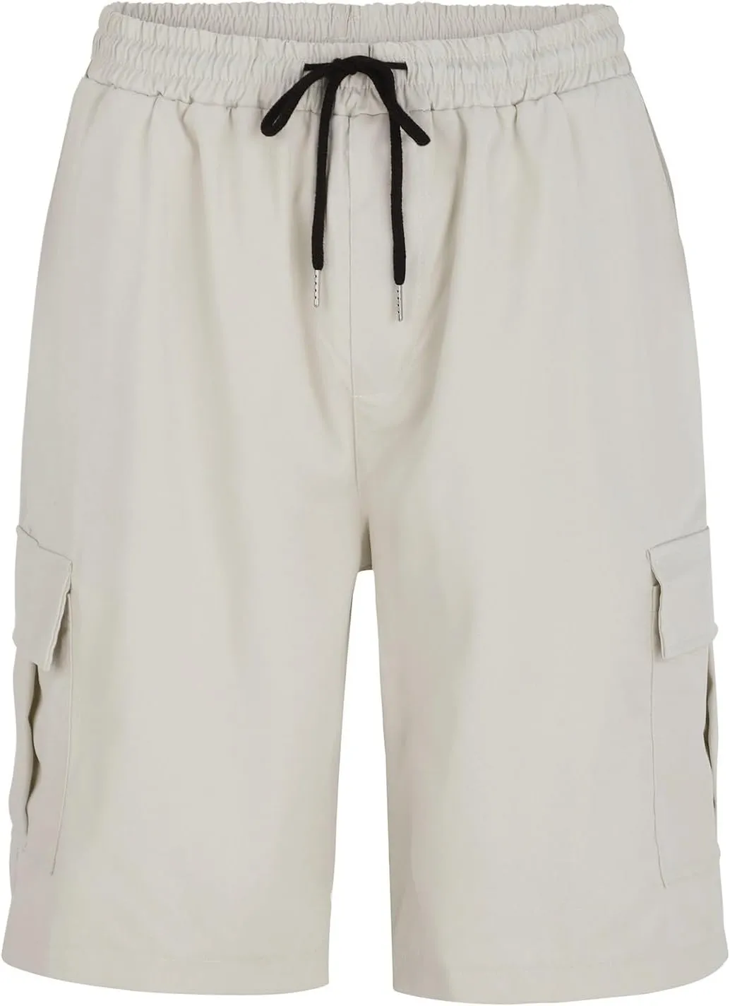 CRNTCEM Mens Casual Cargo Shorts Cotton Twill Chino Short Drawstring Stretch Summer Work Dressy Shorts with Pockets