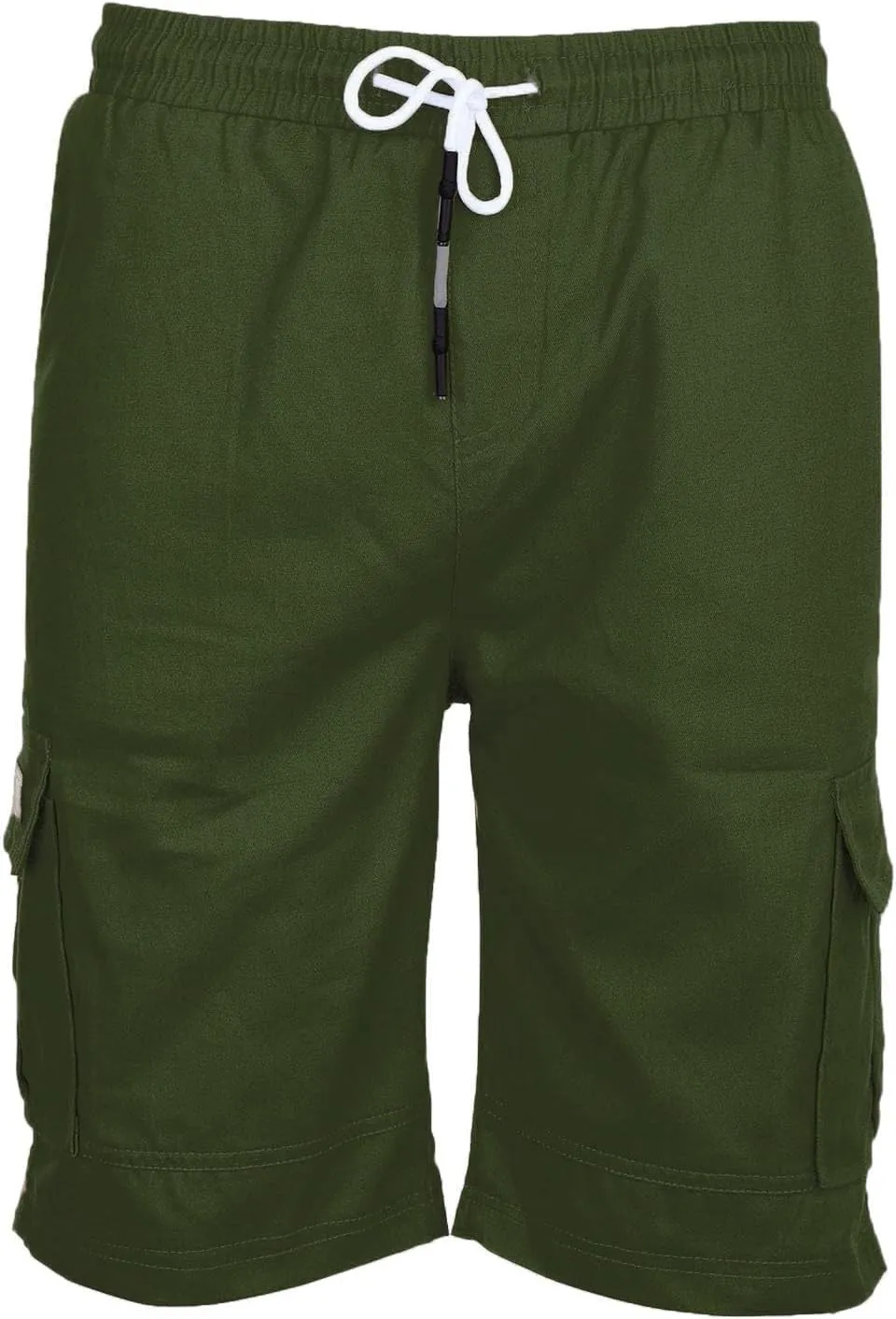 CRNTCEM Mens Casual Cargo Shorts Cotton Twill Chino Short Drawstring Stretch Summer Work Dressy Shorts with Pockets