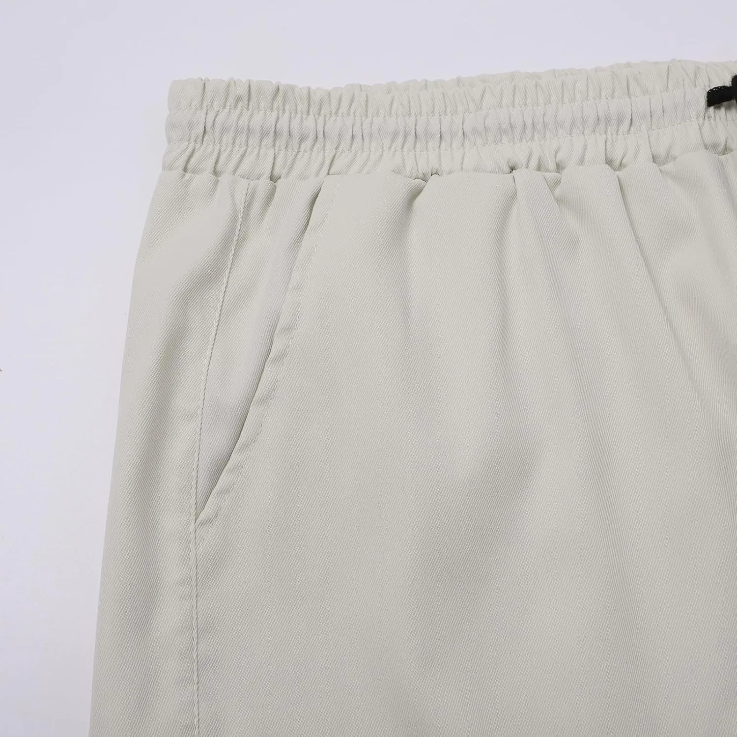CRNTCEM Mens Casual Cargo Shorts Cotton Twill Chino Short Drawstring Stretch Summer Work Dressy Shorts with Pockets