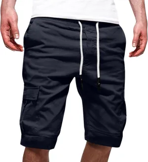 CRNTCEM Mens Casual Cargo Shorts Cotton Twill Chino Short Drawstring Stretch Summer Work Dressy Shorts with Pockets