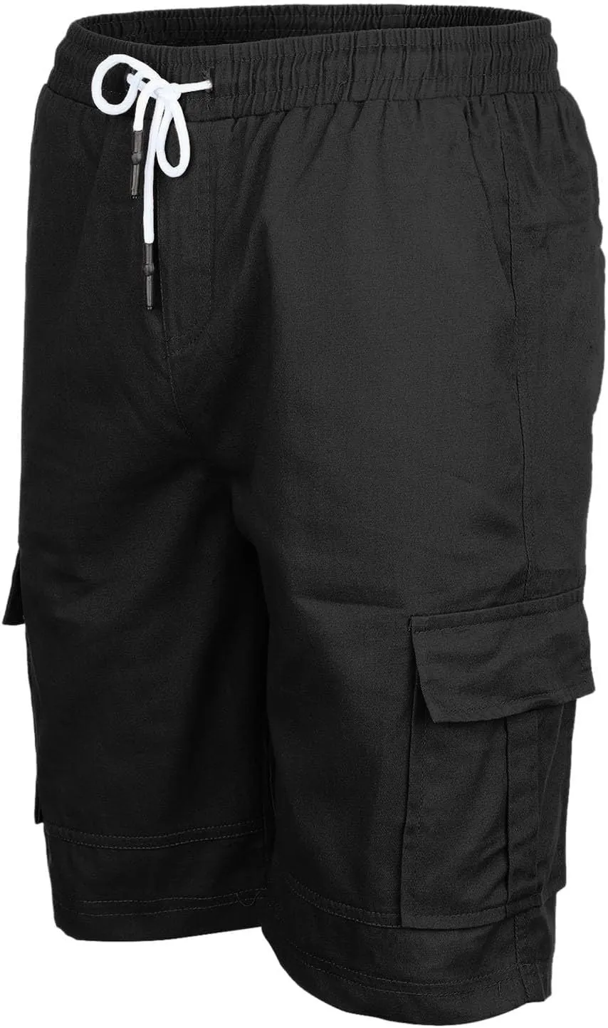 CRNTCEM Mens Casual Cargo Shorts Cotton Twill Chino Short Drawstring Stretch Summer Work Dressy Shorts with Pockets