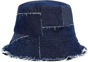 Denim Bucket Hat for Women Festival Safari Boonie Packable Cap Washed Summer Beach Sun Hats