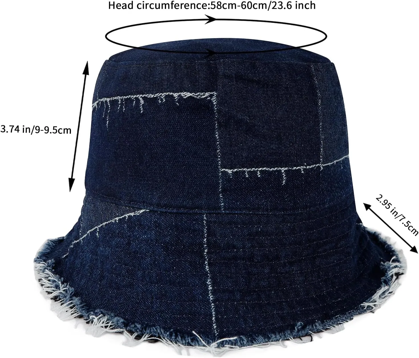 Denim Bucket Hat for Women Festival Safari Boonie Packable Cap Washed Summer Beach Sun Hats