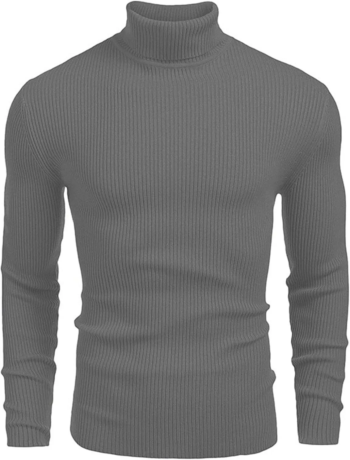 Fall Sweaters for Men 2024 Turtleneck Long Sleeve Knitted Casual Top Fall Solid Comfortable Athletic Sportswear