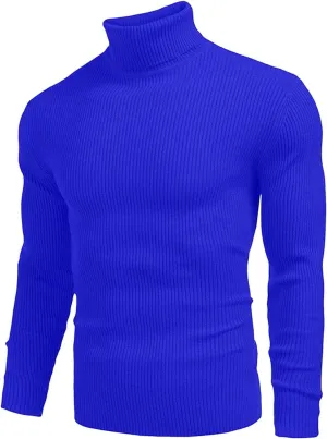 Fall Sweaters for Men 2024 Turtleneck Long Sleeve Knitted Casual Top Fall Solid Comfortable Athletic Sportswear