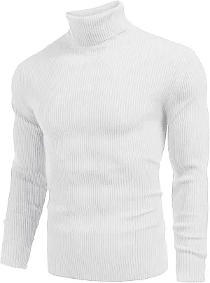 Fall Sweaters for Men 2024 Turtleneck Long Sleeve Knitted Casual Top Fall Solid Comfortable Athletic Sportswear