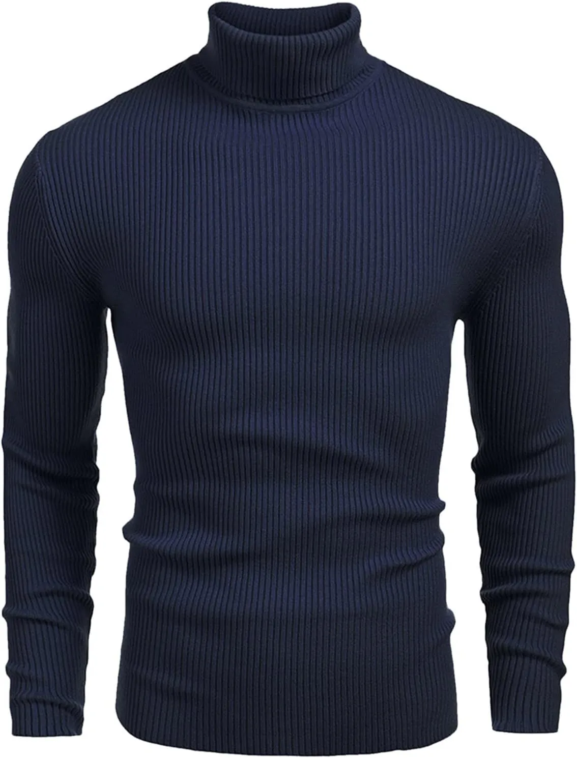 Fall Sweaters for Men 2024 Turtleneck Long Sleeve Knitted Casual Top Fall Solid Comfortable Athletic Sportswear