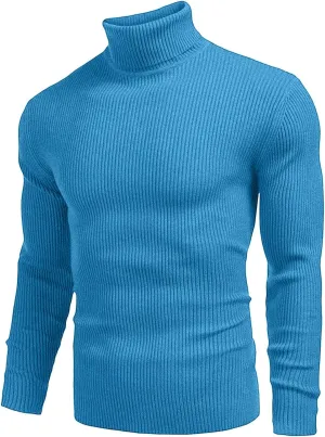 Fall Sweaters for Men 2024 Turtleneck Long Sleeve Knitted Casual Top Fall Solid Comfortable Athletic Sportswear