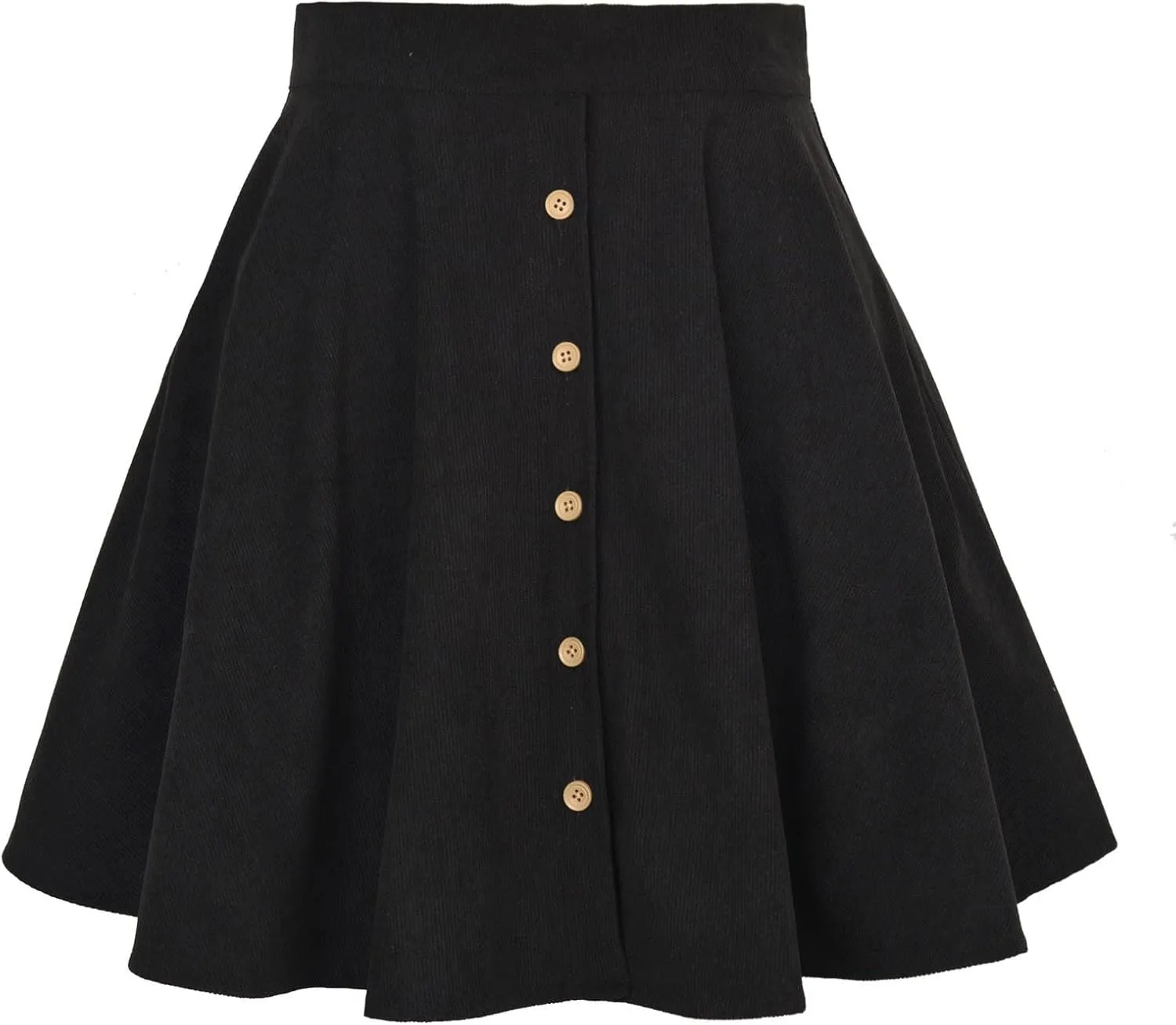 fartey Corduroy Skirt Women High Waist Button Front Mini Fall Skirts Elegant A-Line Pleated Skater Skirts Trendy Y2K Clothes