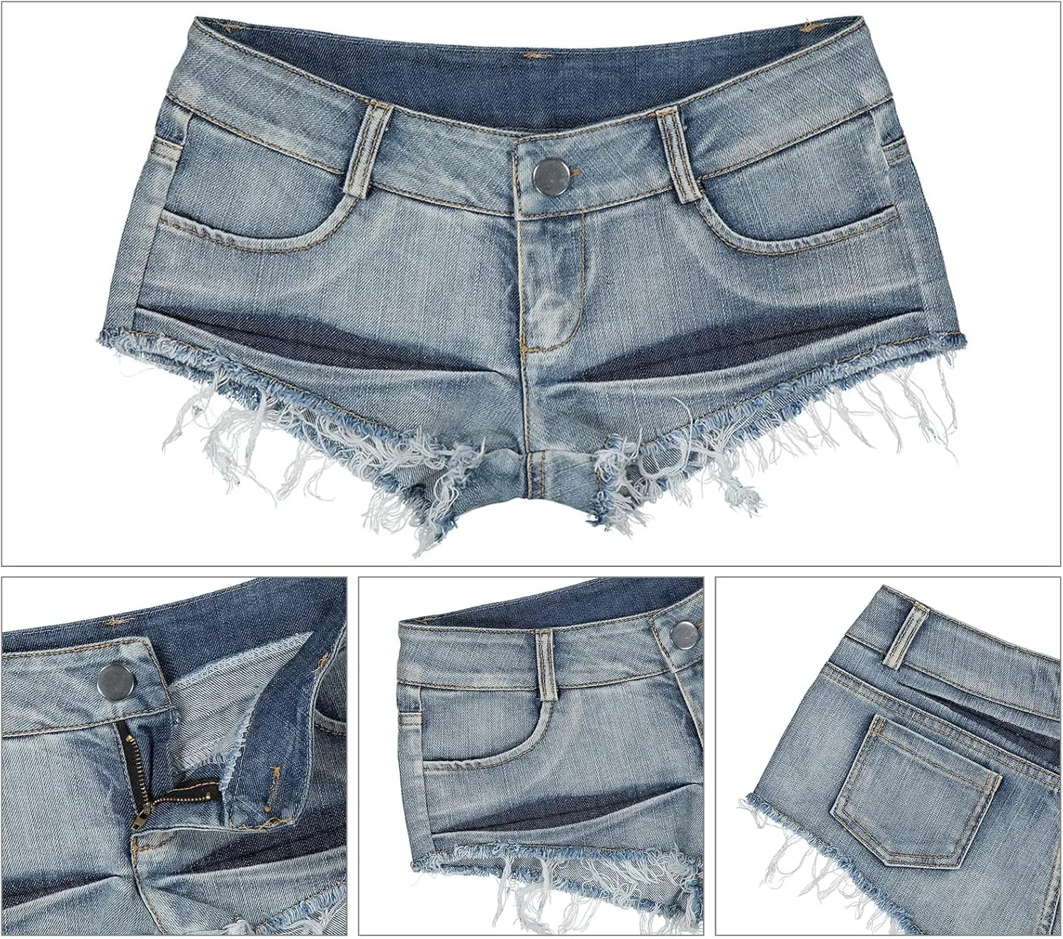 FEOYA Jean Shorts Womens High Waisted Stretchy Ripped Denim Shorts Trendy Distressed Sexy Booty Concert Outfit