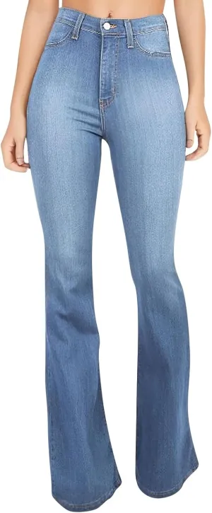 Flare Jeans for Women 2025 Summer Classic High Waisted Wide Leg Stretch Curvy Slimming Bootcut Bell Bottoms Pants