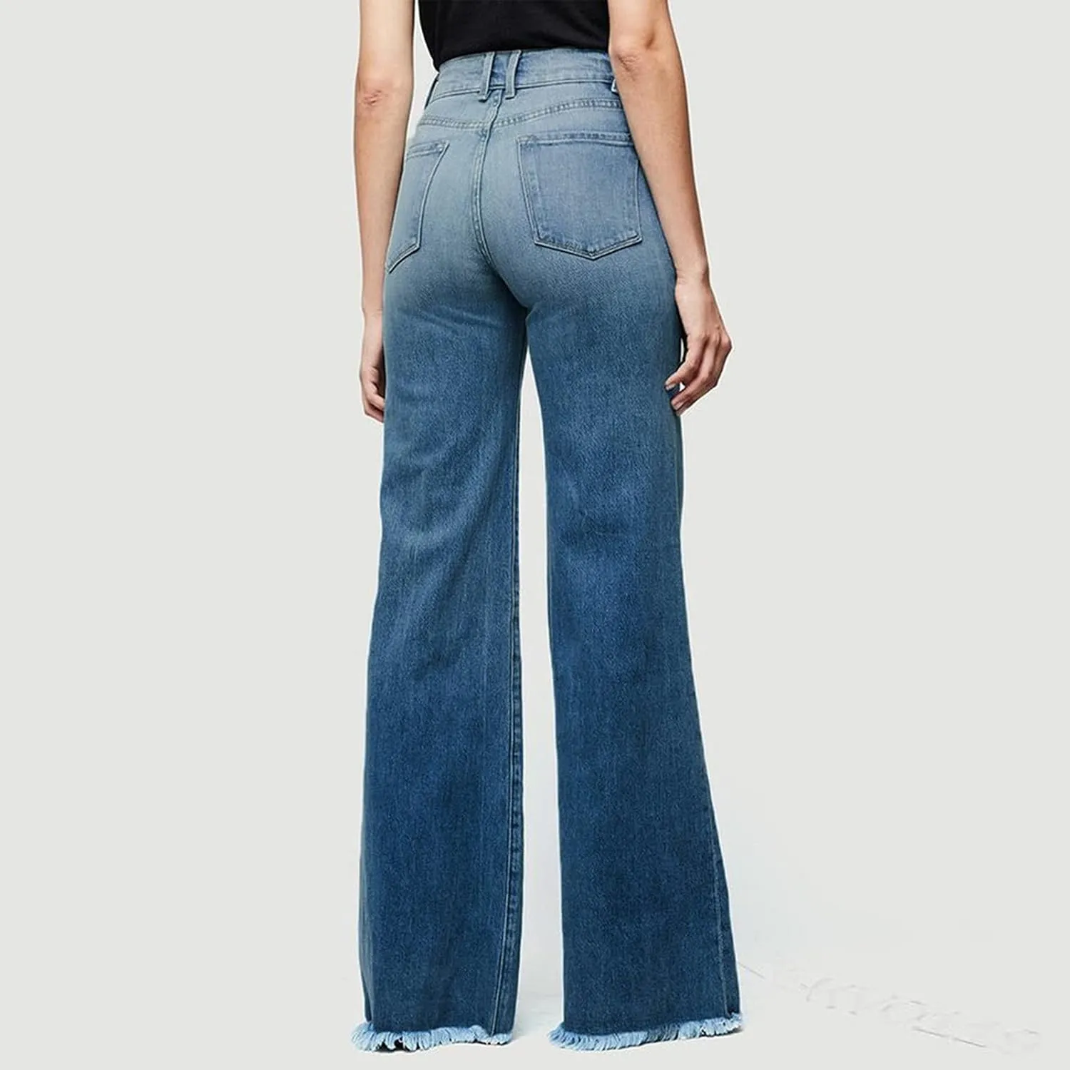 FRMUIC Bell Bottom Jeans for Women Flare Jeans High Waisted Wide Leg Bootcut Jeans Baggy Jeans Stretch Denim Pants