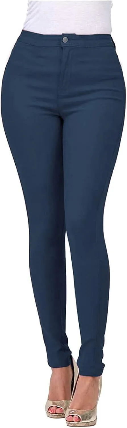 GOKKILRW Denim Jeggings for Women High Waisted Tummy Control Jean Leggings Pull On Stretch Pencil Pants Tights