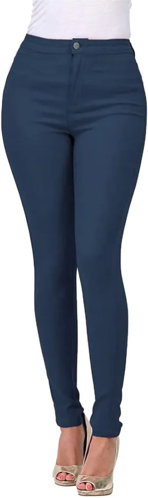 GOKKILRW Denim Jeggings for Women High Waisted Tummy Control Jean Leggings Pull On Stretch Pencil Pants Tights