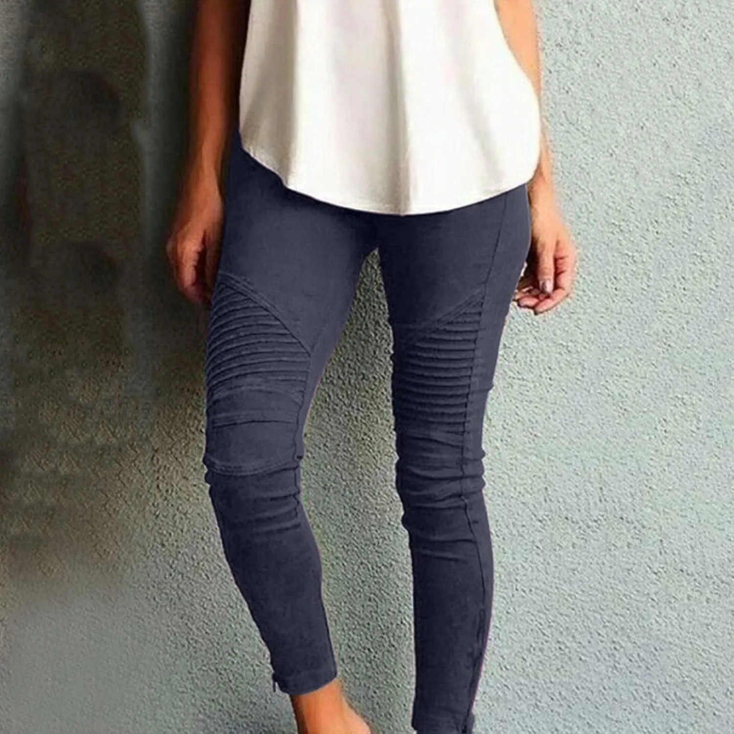 GOKKILRW Jeggins for Women High Waisted Slim Fit Skinny Moto Jegging Jeans Pull-On Strethy Soft Denim Pencil Pants