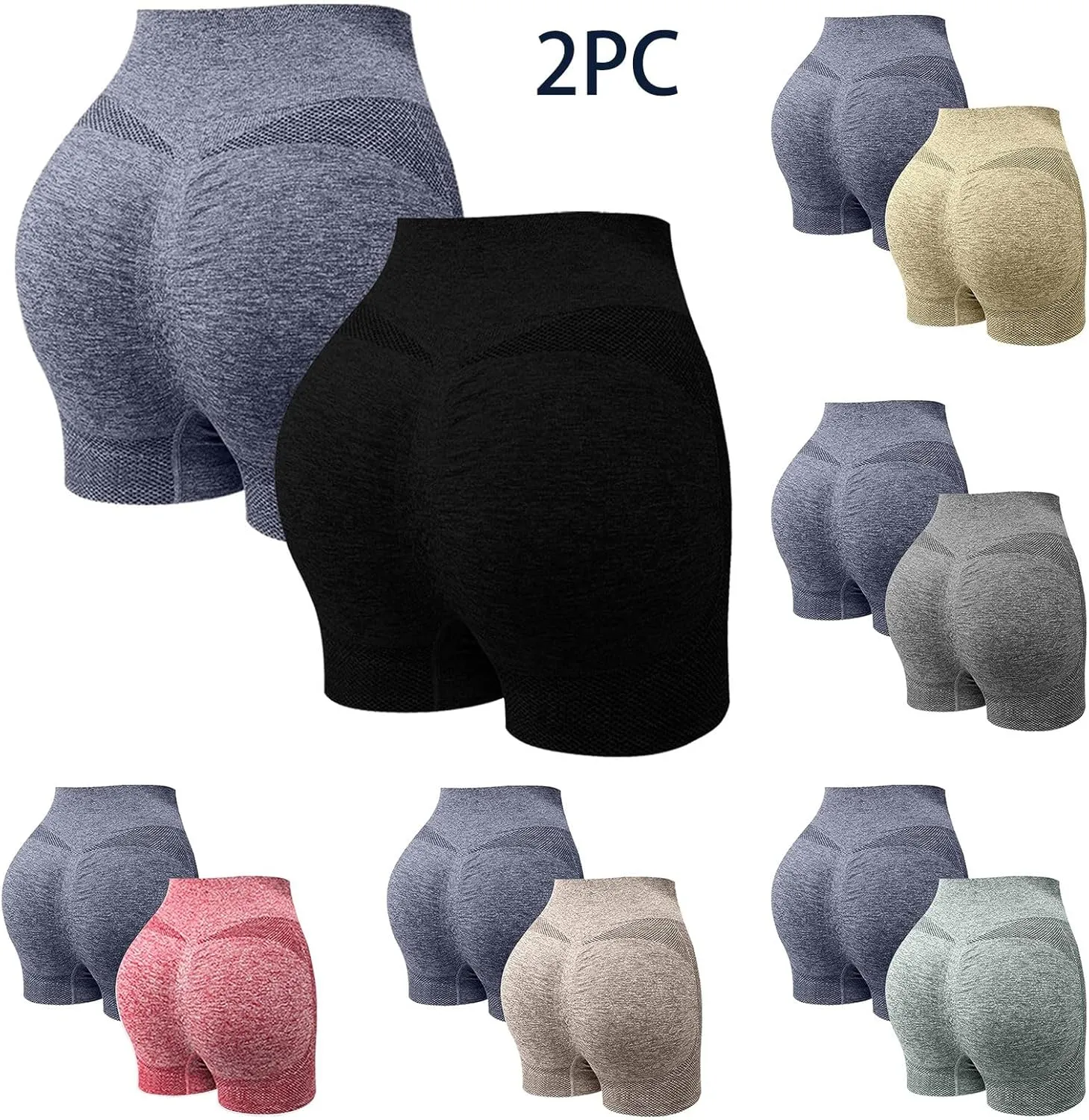 Gym Shorts Women 2025 Summer Elastic High Waist Workout Pants 2 Piece Quick-Drying Yoga Running Fitness Short Pant