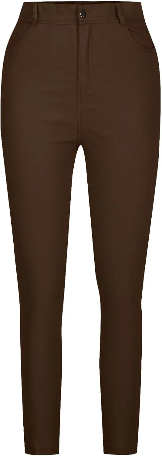 High Waisted Jeggings for Women Tummy Control Stretchy Slim Fit Skinny Leg Pull On Jeans Shapewear Leggings for Yoga