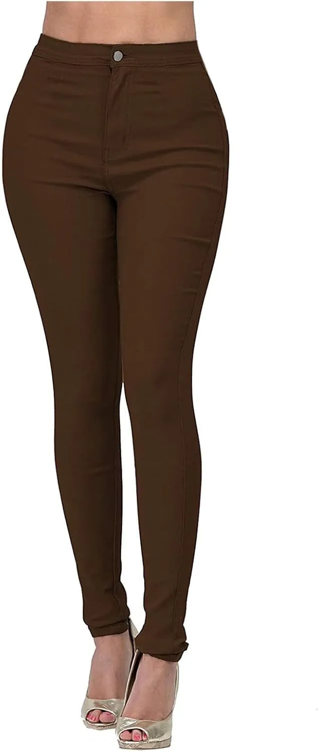 High Waisted Jeggings for Women Tummy Control Stretchy Slim Fit Skinny Leg Pull On Jeans Shapewear Leggings for Yoga